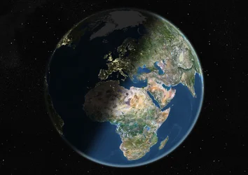 Globe Centered on Europe and Africa